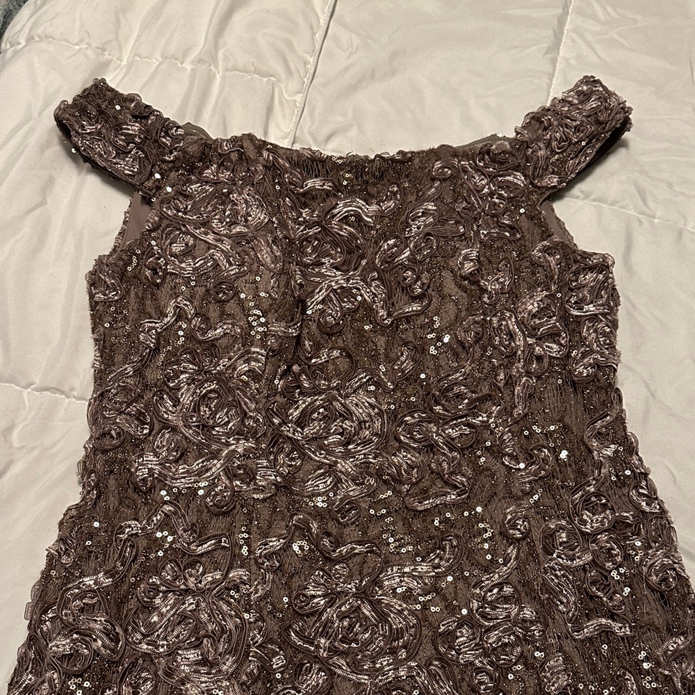 Alex Evenings Sequin Embellished Brown Dress